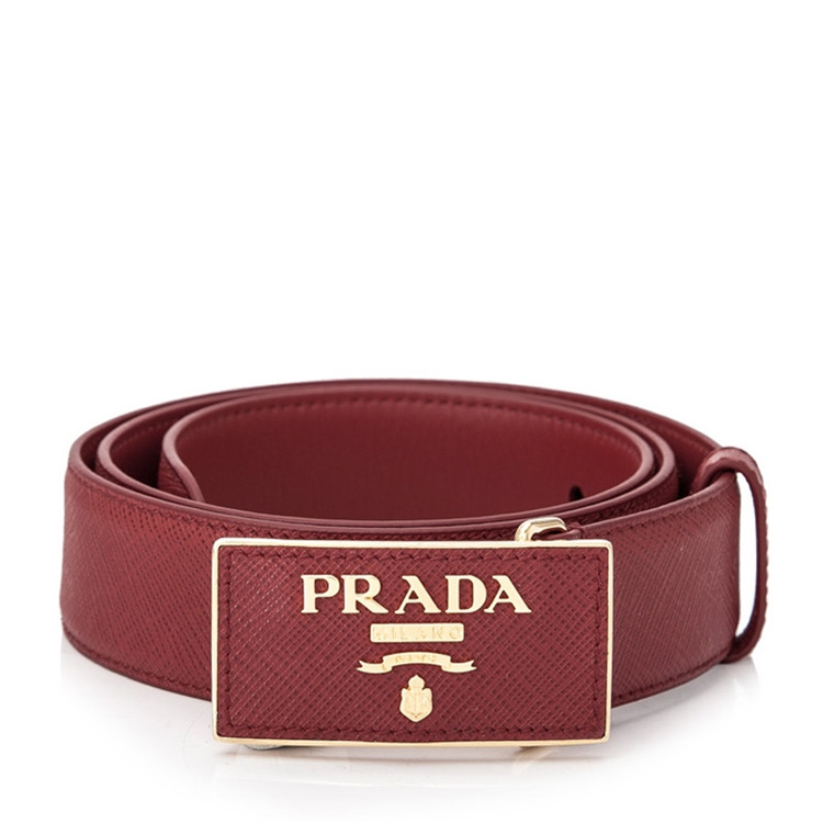 PRADA/普拉达 女士Saffiano皮革按扣腰带 1CC291053F068Z 细节中的奢华密码